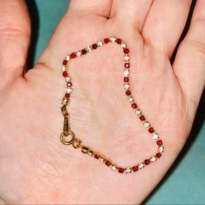 Avon tennis bracelet - red, white, gold